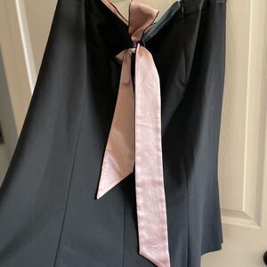 Elegant Black Skirt with Pink Bow